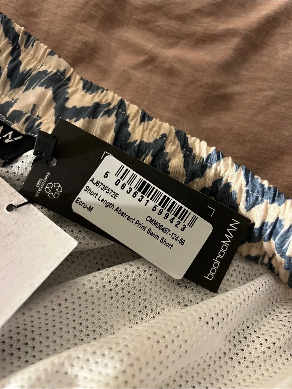 Boohoo Man Abstract Print Swim Shorts